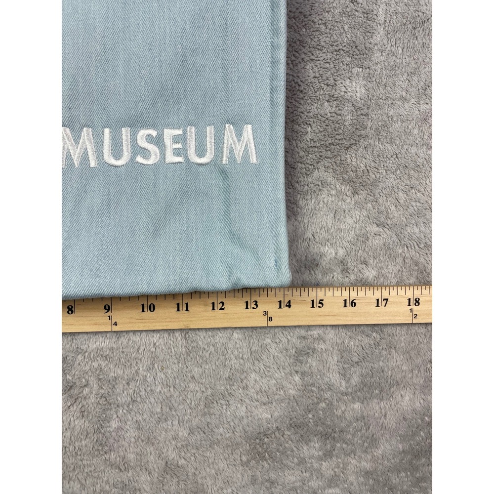DENIM MUSEUM Tote Bag NWT Colorblock Two Tone Blue Cotton Embroidered YKK Zip - Picture 5 of 14